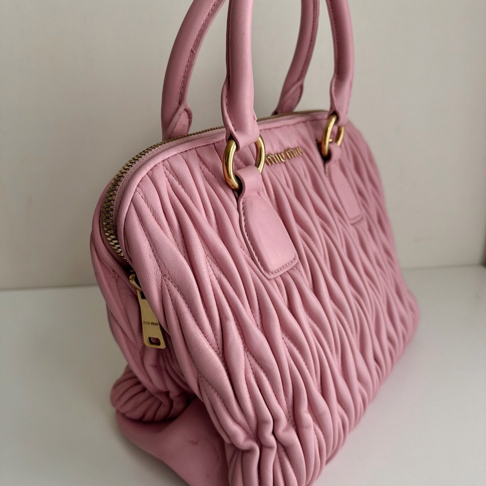 Authentic Miu Miu Matelasse Two-way Satchel Crossbody Handbag - Picture 12 of 16